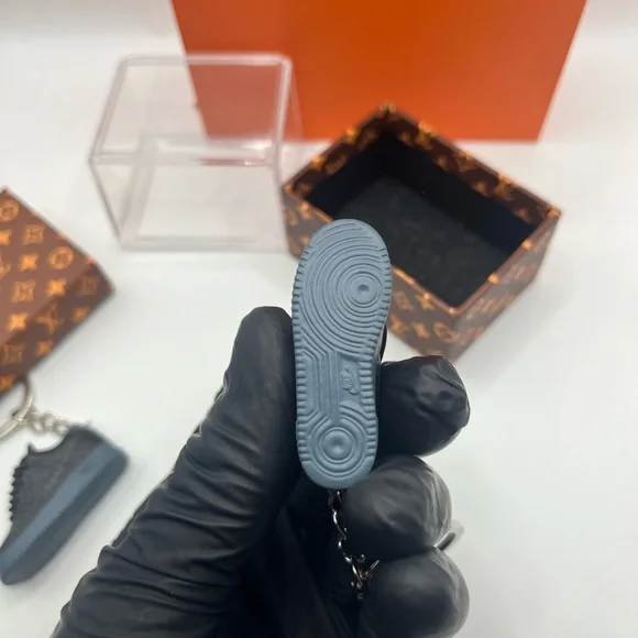Louis Vuitton Air Force 1 Mini Sneaker Keychain Set w/ box, bag,and display case - Picture 6 of 8